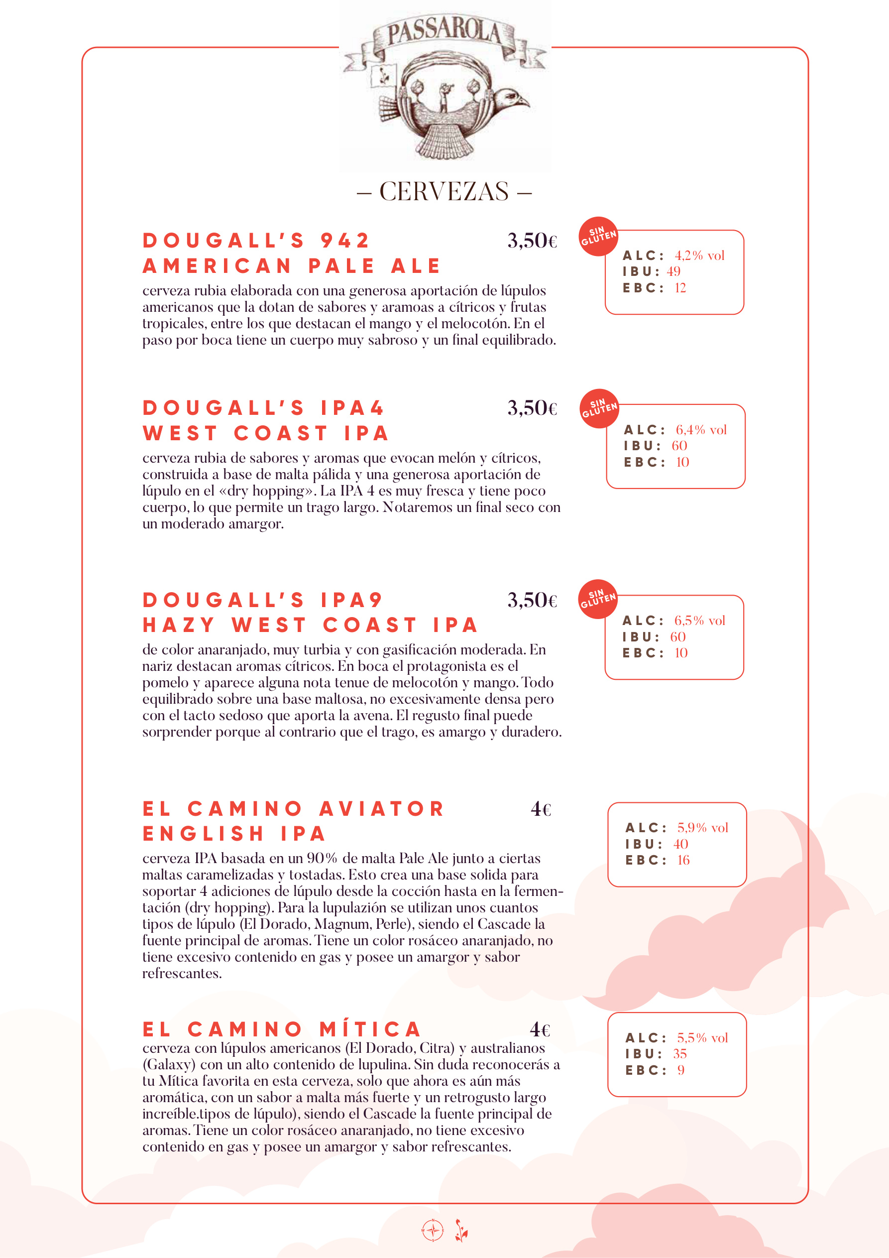 Carta de Cervezas Passarola — Página 2